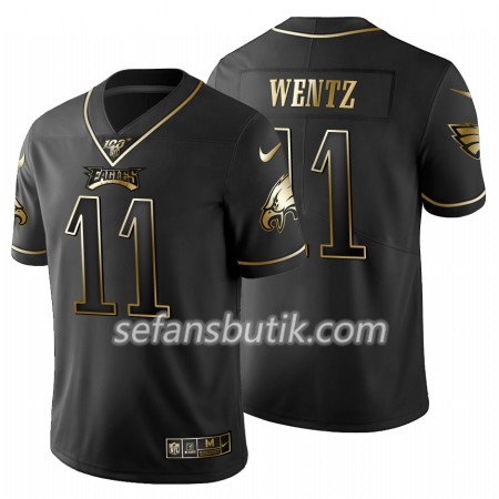 Philadelphia Eagles Tröjor Carson Wentz 11 Nike Svart Golden Edition 100th - Herr Philadelphia Eagles Tröjor Carson Wentz 11 Nike Svart Golden Edition 100th - Herr